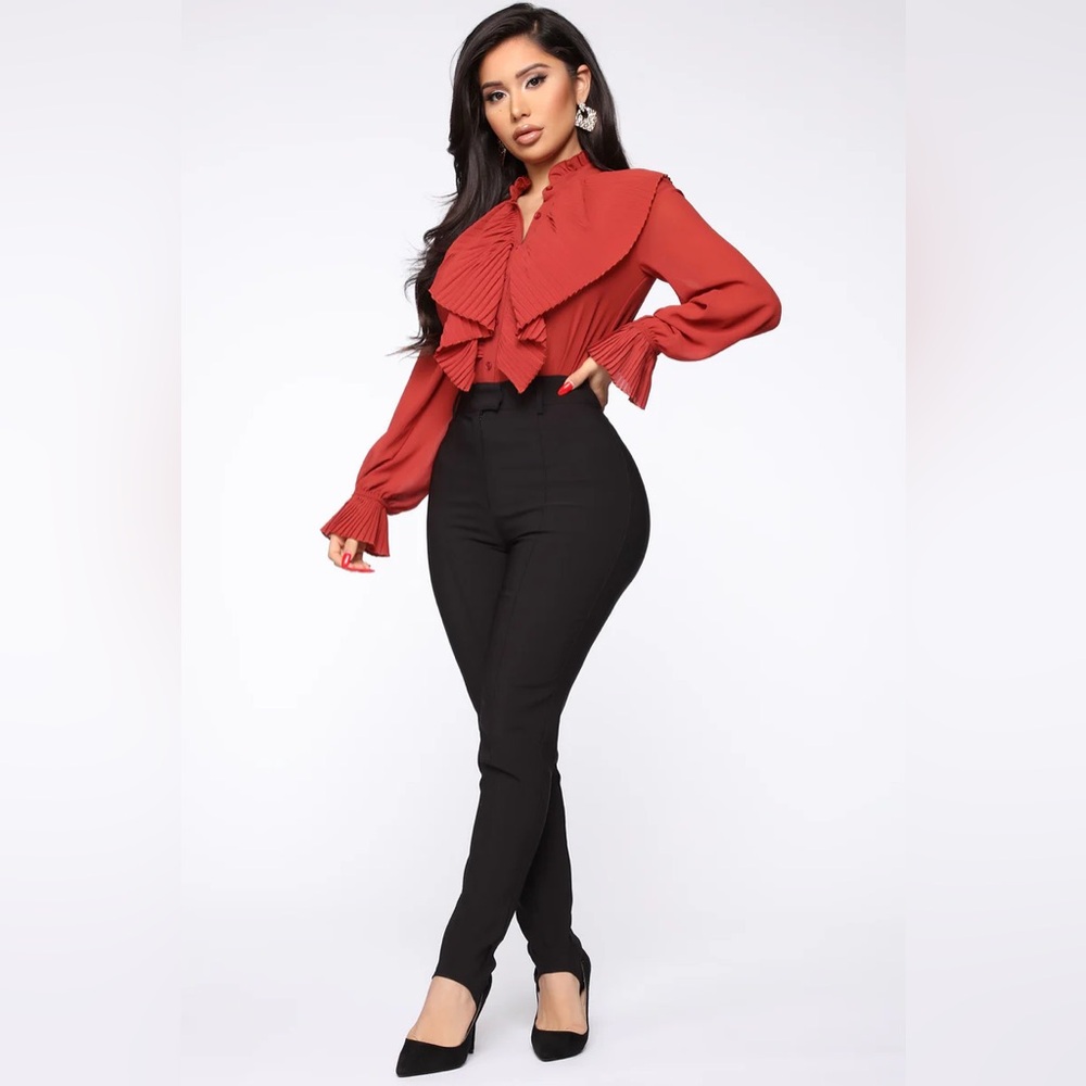 LOOKING FOR MY CHECK RUFFLE shirt white - Picture 3 of 5